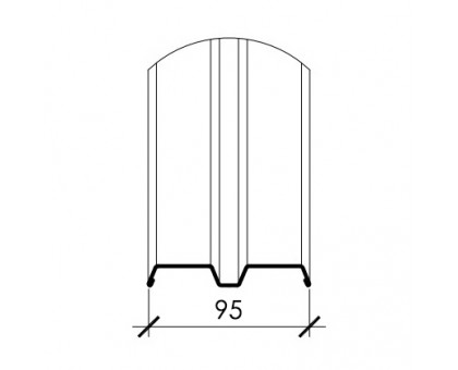 Штакетник металлический М-образный 95мм, толщина 0,5мм.