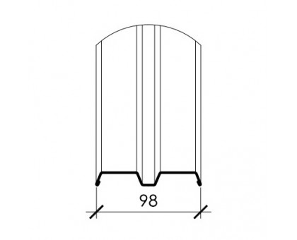 Евроштакетник М - образный, 98 мм, двухсторонний, ПЭ, толщина - 0,45 мм.