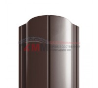 Штакетник металлический полукруглый 117 мм, двухсторонний, толщина 0,45мм.