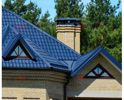 Металлочерепица Ламонтерра-0.5 RAL5005 PURMAN Металлочерепица Ламонтерра-0.5 RAL5005 PURMAN