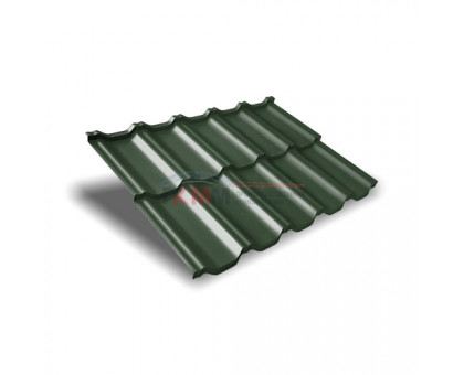 Металлочерепица модульная квинта Uno c 3D резом-0,5 RR11 GreenСoat Pural