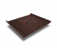 Фальц двойной стоячий Line 0,5 GreenCoat Pural Matt с пленкой на замках RR 887 шоколадно-коричневый (RAL 8017 шоколад)