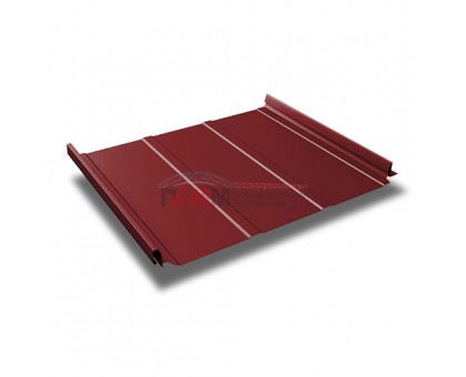 Кликфальц Line 0,5 Satin с пленкой на замках RAL 3011 коричнево-красный