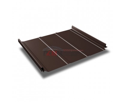Кликфальц Line 0,5 Quarzit с пленкой на замках RAL 8017 шоколад