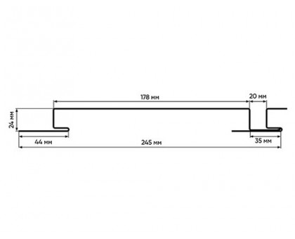 Линеарная панель с открытыми торцами гладкая-24хС/20, RAL 8017