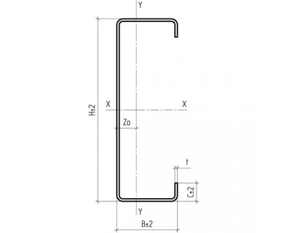 С-профиль 150x70x3000-2,0 мм, оцинкованный