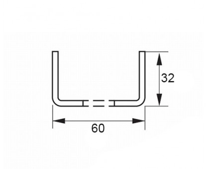П-профиль перфорированный К235 60x32x2500-2,5 мм, горячеоцинкованный