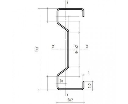 Сигма-профиль 180x50x3000-1,5 мм, оцинкованный