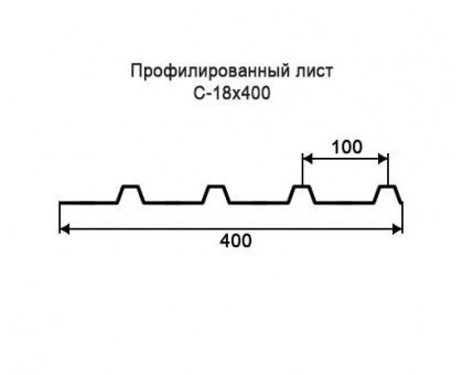 Профнастил С18-0,4м с нестандартной шириной, толщина 0,4 оцинкованный