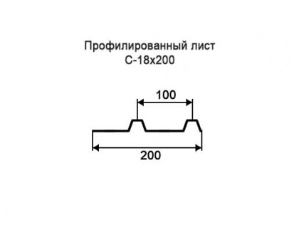 Профнастил С18-0,2м с нестандартной шириной, толщина 0,65 окрашенный