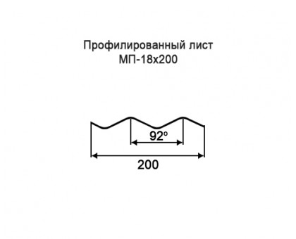 Профнастил МП18-0,2м с нестандартной шириной, толщина 0,5 оцинкованный