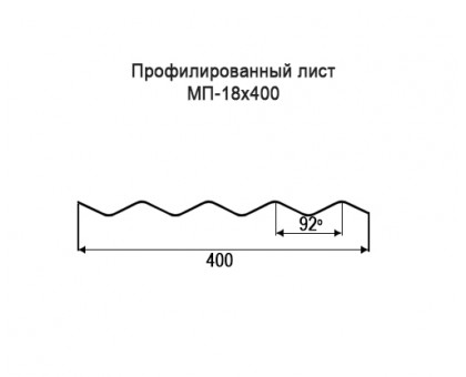 Профнастил МП18-0,4м с нестандартной шириной, толщина 0,7 оцинкованный