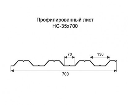 Профнастил НС35-0,7м с нестандартной шириной, толщина 0,65 оцинкованный