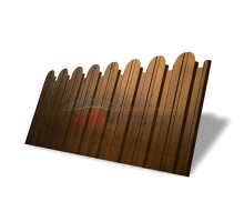 Профнастил фигурный С10 - 0,4 Окрас - Б, Print Premium Golden Wood