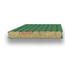 Стеновые сэндвич-панели минеральная вата-0.5/0.5, ширина 1200 мм, толщина 50 мм, RAL6002