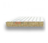 Стеновые сэндвич-панели минеральная вата-0.5/0.5, ширина 1200 мм, толщина 80 мм, RAL9003