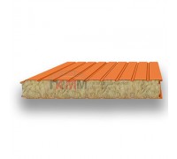 Стеновые сэндвич-панели минеральная вата-0.5/0.5, ширина 1200 мм, толщина 80 мм, RAL2004