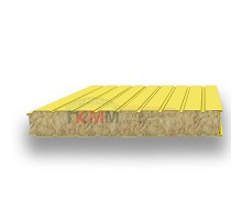 Стеновые сэндвич-панели минеральная вата-0.5/0.5, ширина 1000 мм, толщина 50 мм, RAL1018