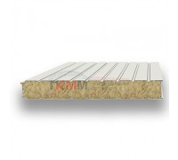 Стеновые сэндвич-панели минеральная вата-0.5/0.5, ширина 1200 мм, толщина 80 мм, RAL9002