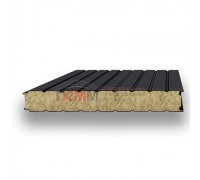 Стеновые сэндвич-панели минеральная вата-0.5/0.5, ширина 1200 мм, толщина 80 мм, RAL9005