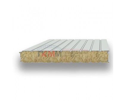 Стеновые сэндвич-панели минеральная вата-0.5/0.5, ширина 1200 мм, толщина 100 мм, RAL7035