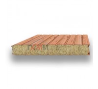 Стеновые сэндвич-панели минеральная вата-0.5/0.5, ширина 1200 мм, толщина 80 мм, золотой орех