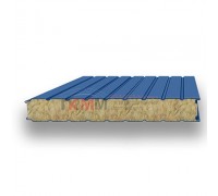 Стеновые сэндвич-панели минеральная вата-0.5/0.5, ширина 1000 мм, толщина 120 мм, RAL5005