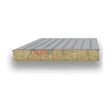 Стеновые сэндвич-панели минеральная вата-0.5/0.5, ширина 1000 мм, толщина 50 мм, RAL7004