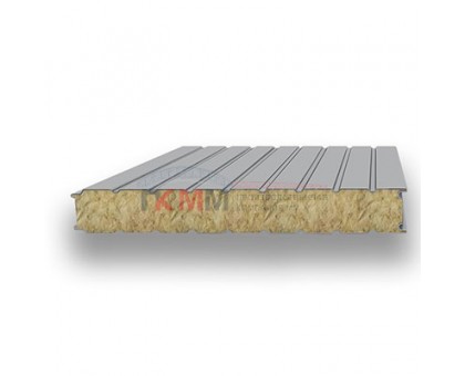 Стеновые сэндвич-панели минеральная вата-0.5/0.5, ширина 1200 мм, толщина 150 мм, RAL7004