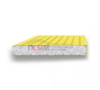 Стеновые сэндвич-панели пенополистирол-0.5/0.5, ширина 1000 мм, толщина 120 мм, RAL1018