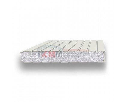 Стеновые сэндвич-панели пенополистирол-0.5/0.5, ширина 1000 мм, толщина 100 мм, RAL9002