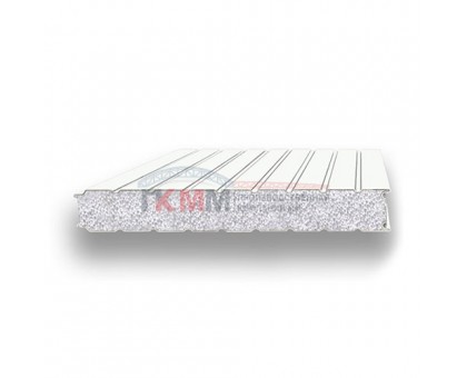 Стеновые сэндвич-панели пенополистирол-0.5/0.5, ширина 1200 мм, толщина 100 мм, RAL9003