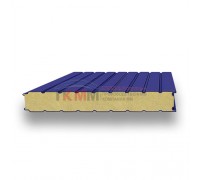 Стеновые сэндвич-панели пенополиуретан-0.5/0.5, ширина 1000 мм, толщина 60 мм, RAL5002
