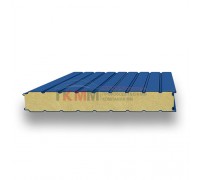 Стеновые сэндвич-панели пенополиуретан-0.5/0.5, ширина 1200 мм, толщина 60 мм, RAL5005
