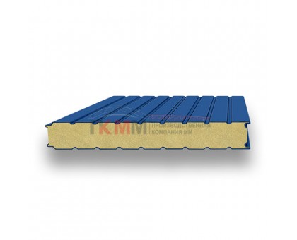 Стеновые сэндвич-панели пенополиуретан-0.5/0.5, ширина 1000 мм, толщина 150 мм, RAL5005
