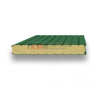 Стеновые сэндвич-панели пенополиуретан-0.5/0.5, ширина 1000 мм, толщина 80 мм, RAL6002