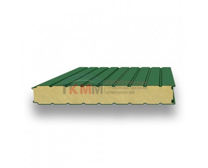 Стеновые сэндвич-панели пенополиуретан-0.5/0.5, ширина 1000 мм, толщина 80 мм, RAL6002