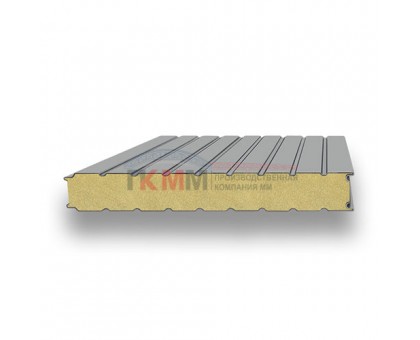 Стеновые сэндвич-панели пенополиуретан-0.5/0.5, ширина 1200 мм, толщина 60 мм, RAL7004