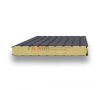 Стеновые сэндвич-панели пенополиуретан-0.5/0.5, ширина 1000 мм, толщина 120 мм, RAL7024