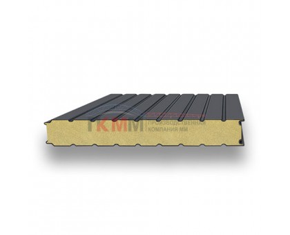 Стеновые сэндвич-панели пенополиуретан-0.5/0.5, ширина 1000 мм, толщина 50 мм, RAL7024