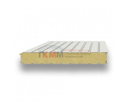 Стеновые сэндвич-панели пенополиуретан-0.5/0.5, ширина 1000 мм, толщина 120 мм, RAL9002