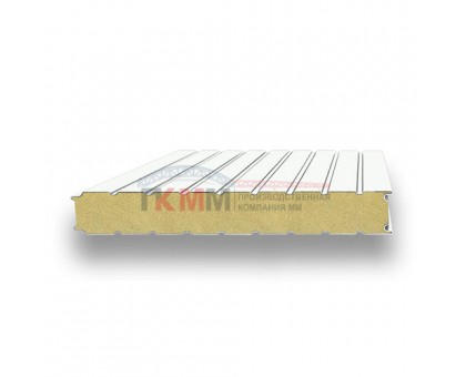 Стеновые сэндвич-панели пенополиизоцианурат-0.5/0.5, ширина 1000 мм, толщина 80 мм, RAL9003