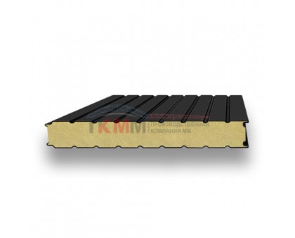 Стеновые сэндвич-панели пенополиуретан-0.5/0.5, ширина 1200 мм, толщина 40 мм, RAL9005