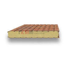 Стеновые сэндвич-панели пенополиуретан-0.5/0.5, ширина 1000 мм, толщина 40 мм, кирпичная кладка