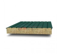 Двухслойные сэндвич-панели из минеральной ваты-0.5, ширина 1000 мм, толщина 80 мм, RAL6005
