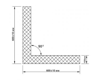 Угловая сэндвич-панель горизонтальная пенополистирол-0.5/0.5, ширина 1200 мм, толщина 100 мм, RAL7035