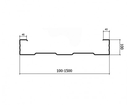 Сэндвич-профиль начальный-100х1450, 0.5 мм, оцинкованный