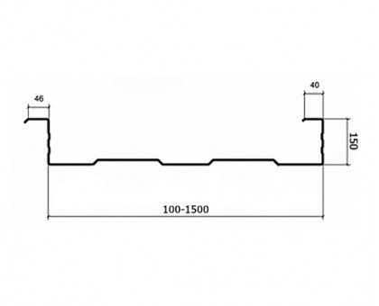 Сэндвич-профиль-150х1450, 0.5 мм, оцинкованный