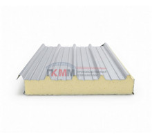 Кровельные алюминиевые сэндвич-панели из пенополиизоцианурата, ширина 1200 мм, толщина 60 мм,