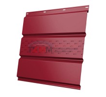 Софит металлический центральная перфорация 0,45 PE с пленкой RAL 3003 рубиново-красный